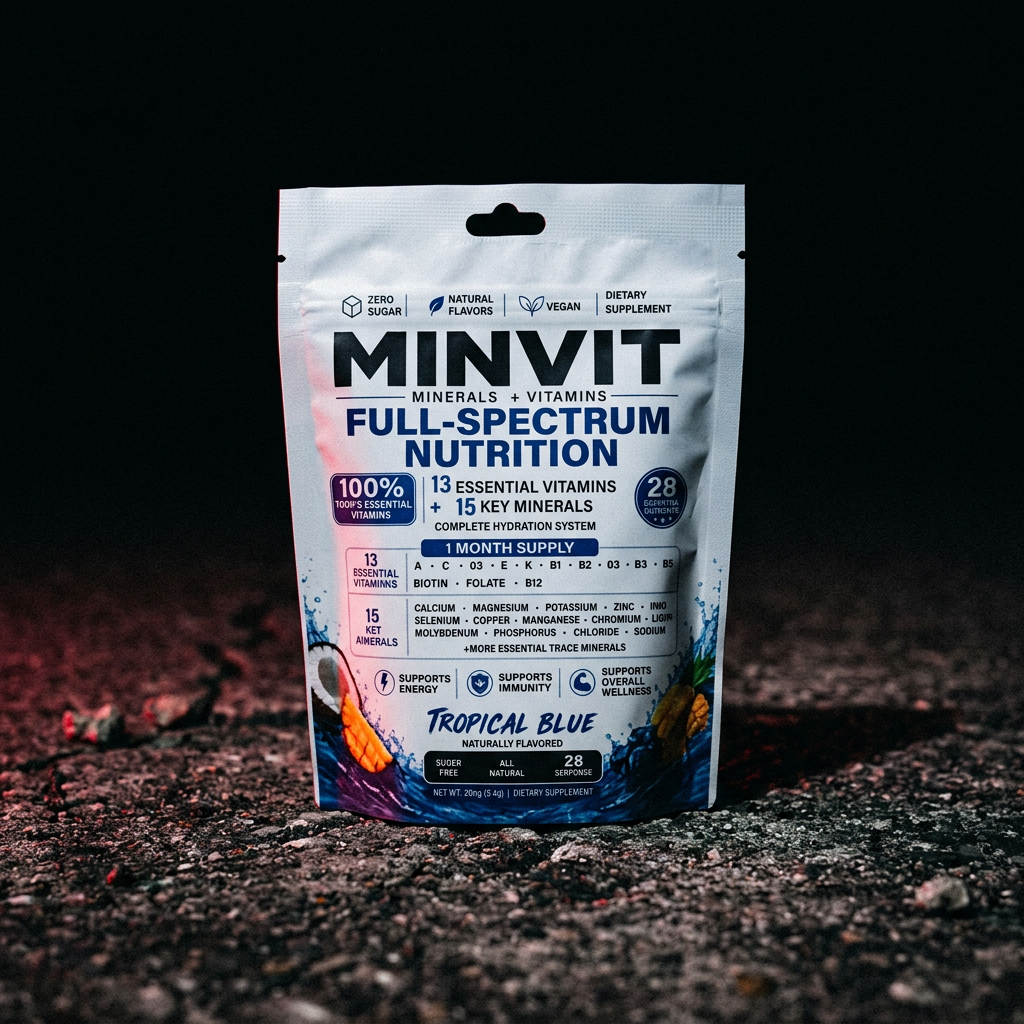 MinVit Full-Spectrum Nutrition pouch, Tropical Blue